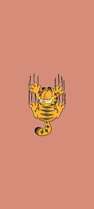 Aesthetic Cartoon Messy Garfield Ripping Wallpaper