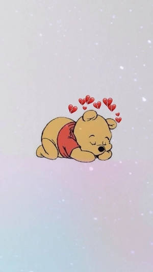 Aesthetic Cartoon Sleeping Winnie The Pooh Wallpaper