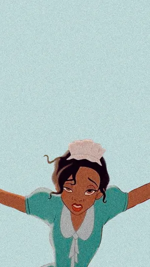 Aesthetic Cartoon Tired And Sleepy Tiana Wallpaper