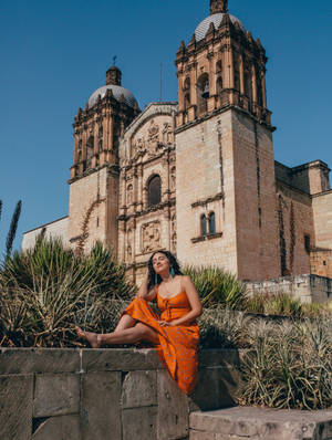 Aesthetic Cathedral In Oaxaca Wallpaper