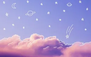 Aesthetic Cloud Desktop Drawing Wallpaper