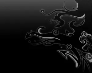 Aesthetic Curly Lines Black 3d Wallpaper