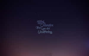 Aesthetic Cursive Text On Starry Sky Laptop Wallpaper