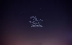 Aesthetic Cursive Text On Starry Sky Laptop Wallpaper