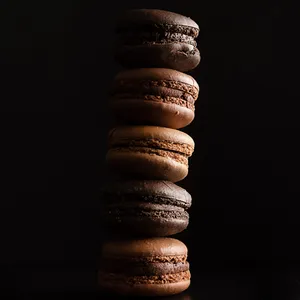 Aesthetic Dark Photography Chocolate Macaron Wallpaper