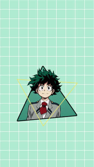 Aesthetic Deku Green Tiles Wallpaper