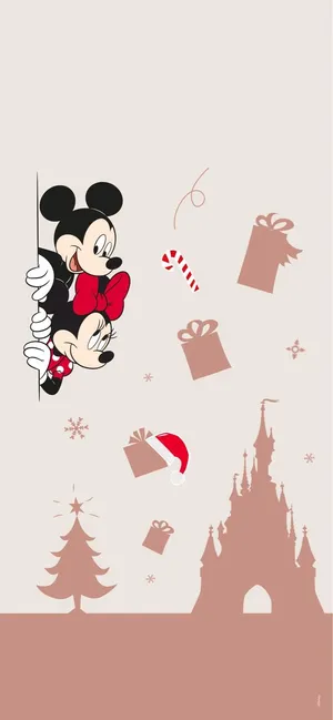 Aesthetic Disney Christmas Iphone Mickey And Minnie Mouse Wallpaper