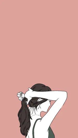 Aesthetic Girl Tying Hair Wallpaper
