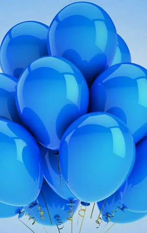 Aesthetic Happy Birthday Blue Balloons Wallpaper