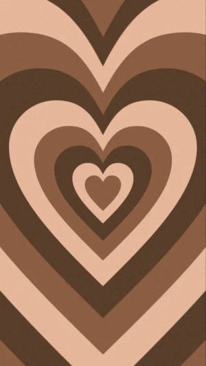 Aesthetic Iphone X Brown Heart Wallpaper