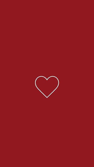 Aesthetic Iphone X Red Heart Icon Wallpaper