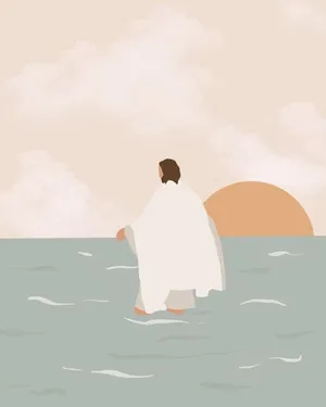 Aesthetic Jesus Walking On Water Wallpaper