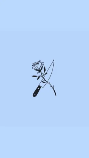 Aesthetic Knife And Rose Wallpaper