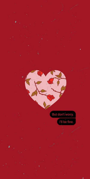 Aesthetic Love Heart Shape With Roses Wallpaper