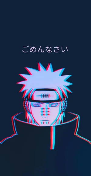 Aesthetic Naruto Pain Glitch Art Wallpaper