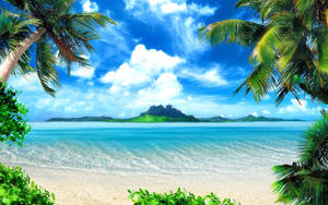 Aesthetic Ocean Beach Island Wallpaper