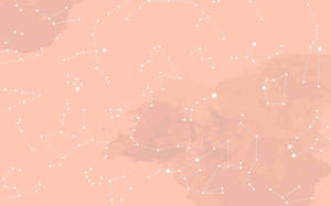 Aesthetic Peach Constellation Laptop Wallpaper
