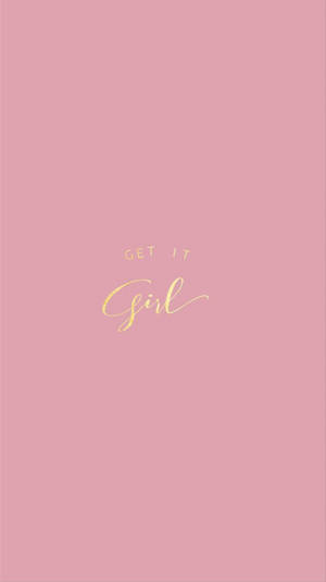 Aesthetic Peach Pink Get It Girl Wallpaper