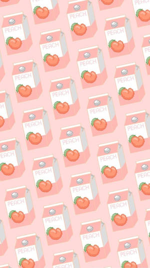 Aesthetic Peach Pink Juice Boxes Wallpaper