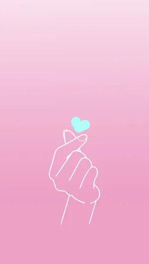 Aesthetic Pink Iphone Finger Heart Wallpaper