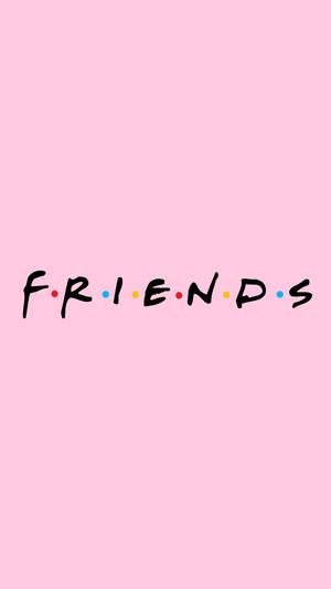 Aesthetic Pink Iphone Friends Logo Wallpaper