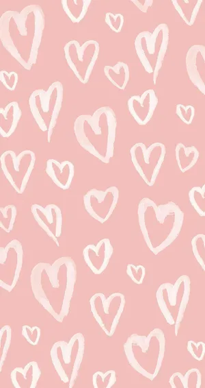 Aesthetic Pink Iphone White Hearts Wallpaper