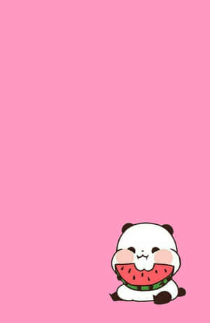 Aesthetic Pink Kawaii Yururin Panda Wallpaper