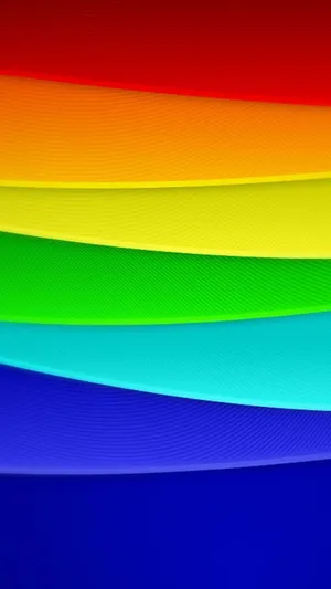 Aesthetic Rainbow Mobile With Triangular Stripes Wallpaper
