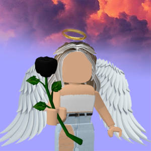 Aesthetic Roblox Angel Black Rose Wallpaper