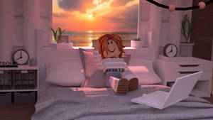 Aesthetic Roblox Girl White Bedroom Wallpaper