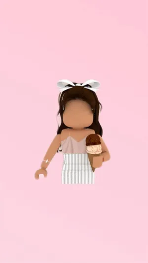 Aesthetic Roblox Girl With Ice Cream Wallpaper
