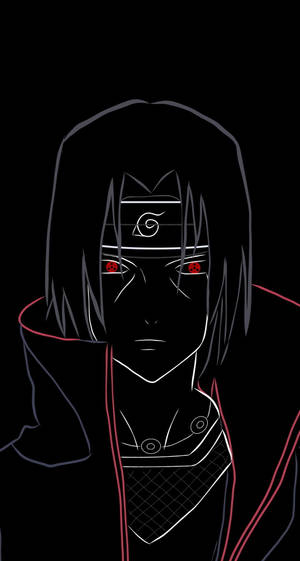 Aesthetic Sasuke Line Art Wallpaper