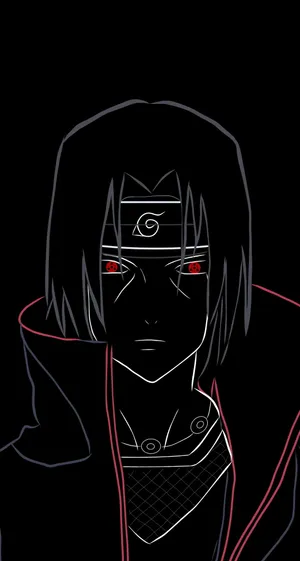 Aesthetic Sasuke Line Art Wallpaper