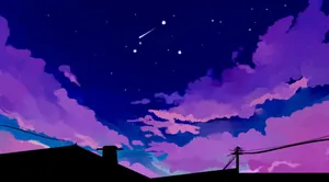 Aesthetic Shooting Star Laptop Wallpaper