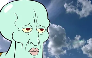 Aesthetic Squidward In All His Glory Wallpaper