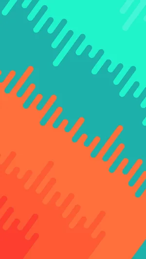 Aesthetic Waves In Orange And Teal Wallpaper