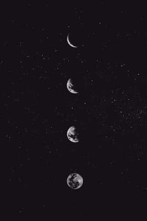 Aesthetic White And Black Iphone Moon Phases Wallpaper