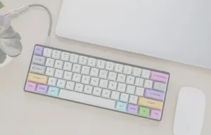 Aesthetic White Mechanical Keyboard Wallpaper