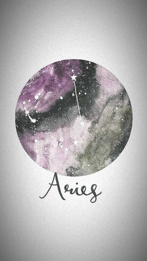 Aesthetic Zodiac Sign - Aries Minimalist Art Wallpaper