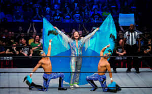Aew Professional Wrestler Dalton Castle With Brandon And Brent Wallpaper