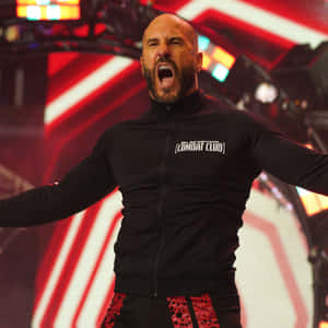 Aew Wrestler Claudio Castagnoli Showcasing His Wrestling Prowess. Wallpaper