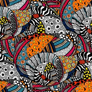 African Animal Patterned Art Wallpaper