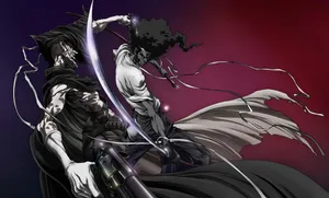 Afro Samurai Stands Ready For Battle Wallpaper