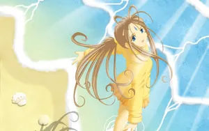 Ah My Goddess At Beach Wallpaper