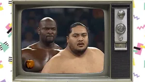 Ahmed Johnson Displayed On A Vintage Television Filter Wallpaper
