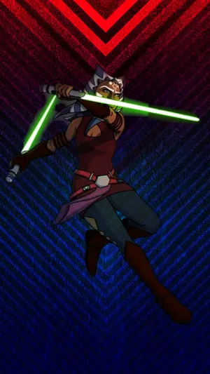 Ahsoka Tano Attacking From The Air Wallpaper