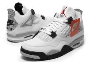 Air Jordan 4 Retro Og White With Tag Wallpaper