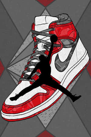 Air Jordan Shoe With Red Accents Wallpaper