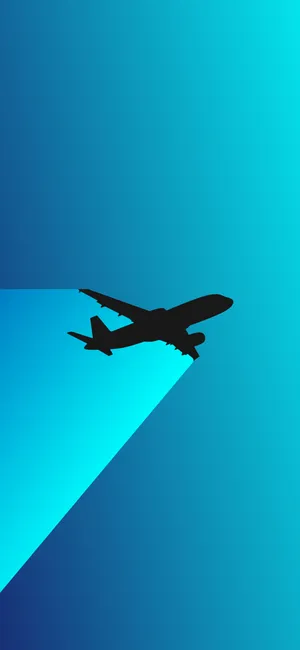 Airplane Silhouette Gradient Background Wallpaper