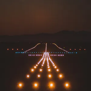 Airport Runway At Night Wallpaper